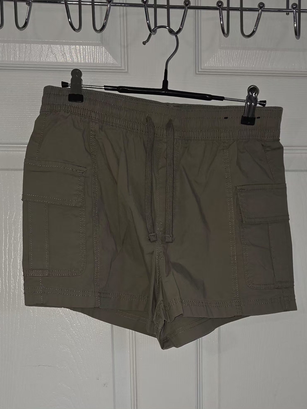Hollister Olive Green Cargo Drawstring Shorts